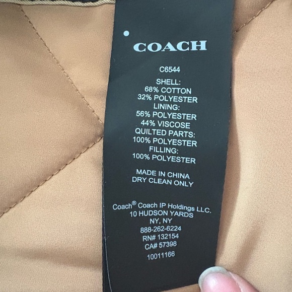 New Coach Quilted Long Trench Coat in Classic Khaki - Picture 3 of 15